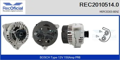 Alternator Mercedes-Benz SPRINTER 2-t Platform/Chassis · Mercedes-Benz SPRINTER 2-t Van · Mercedes-Benz SPRINTER 2-t Bus
