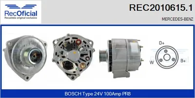 Alternator Mercedes-Benz VARIO Bus · Mercedes-Benz VARIO Van · Mercedes-Benz VARIO Platform/Chassis