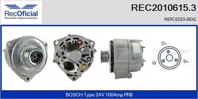 Alternator Mercedes-Benz VARIO Bus · Mercedes-Benz VARIO Van · Mercedes-Benz VARIO Platform/Chassis
