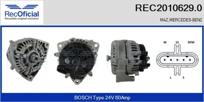 Alternator Mercedes-Benz VARIO Bus · Mercedes-Benz VARIO Van · Mercedes-Benz VARIO Platform/Chassis