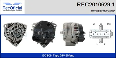 Alternator Mercedes-Benz VARIO Bus · Mercedes-Benz VARIO Van · Mercedes-Benz VARIO Platform/Chassis