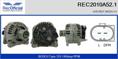 Alternator Audi A3 · Vw MULTIVAN T5 · Vw GOLF V