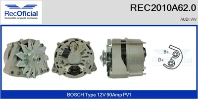 Alternator Audi 100 C2 Saloon · Audi 100 C2 Avant · Audi 80 B2 Saloon
