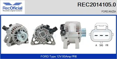 Alternator Ford FIESTA V · Ford FUSION · Mazda 2