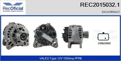 Alternator Dacia DUSTER · Renault CLIO IV · Dacia DOKKER MPV