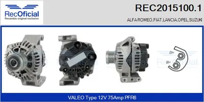 Alternator Fiat STRADA Pickup · Fiat PUNTO · Opel AGILA