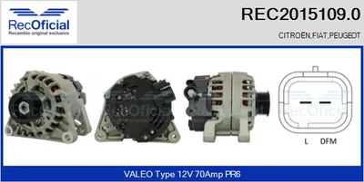 Alternator Citroën C15 Box Body/MPV · Citroën JUMPY I · Fiat SCUDO Bus