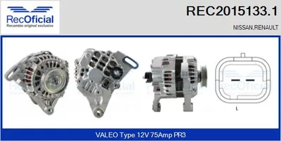 Alternator Renault TWINGO I · Renault KANGOO · Renault CLIO II