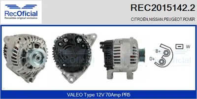 Alternator Peugeot 106 I · Rover 100 / METRO Hatchback · Citroën AX