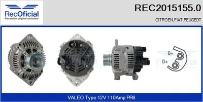 Alternator Citroën JUMPER I Bus · Fiat DUCATO Van · Peugeot BOXER Bus