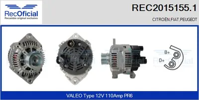 Alternator Citroën JUMPER I Bus · Fiat DUCATO Van · Peugeot BOXER Bus