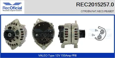 Alternator Citroën JUMPER I Bus · Fiat DUCATO Van · Peugeot BOXER Bus