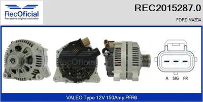 Alternator Ford FIESTA V · Ford FUSION · Mazda 2