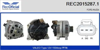 Alternator Ford FIESTA V · Ford FUSION · Mazda 2