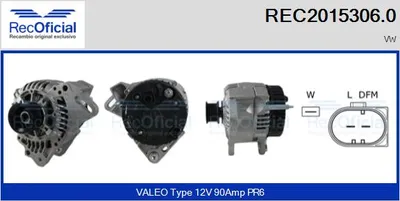 Alternator Vw TRANSPORTER T4 Bus · Vw TRANSPORTER T4 Van · Vw TRANSPORTER T4 Platform/Chassis (70E, 70L, 70M, 7DE, 7DL, 7D