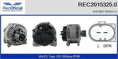 Alternator Vw TOURAN · Vw MULTIVAN T5 · Vw TRANSPORTER T5 Platform/Chassis (7JD, 7JE, 7JL, 7JY, 7JZ, 7F