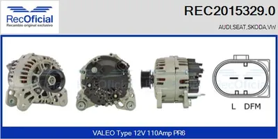 Alternator Vw TOURAN · Audi A3 · Vw MULTIVAN T5