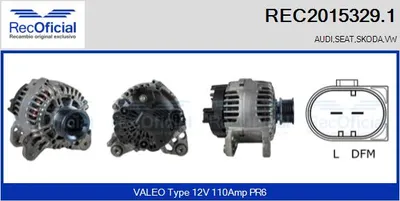 Alternator Vw TOURAN · Audi A3 · Vw MULTIVAN T5