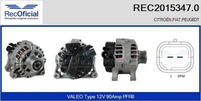 Alternator Citroën BERLINGO / BERLINGO FIRST Box Body/MPV · Citroën BERLINGO / BERLINGO FIRST MPV · Peugeot PARTNER Box Body/MPV
