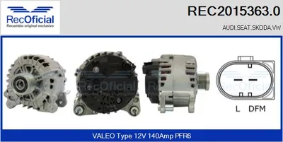 Alternator Vw POLO IV · Vw TOURAN · Audi A3