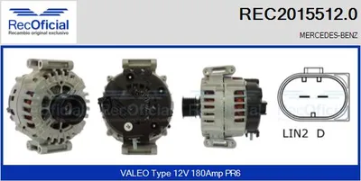Alternator Mercedes-Benz SPRINTER 3-t Van · Mercedes-Benz SPRINTER 3-t Platform/Chassis · Mercedes-Benz SPRINTER 3,5-t Bus