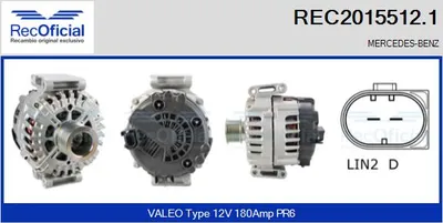 Alternator Mercedes-Benz SPRINTER 3-t Van · Mercedes-Benz SPRINTER 3-t Platform/Chassis · Mercedes-Benz SPRINTER 3,5-t Bus