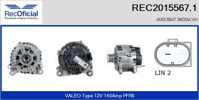 Alternator Vw MULTIVAN T5 · Vw TRANSPORTER T5 Platform/Chassis (7JD, 7JE, 7JL, 7JY, 7JZ, 7F · Vw TRANSPORTER T5 Van