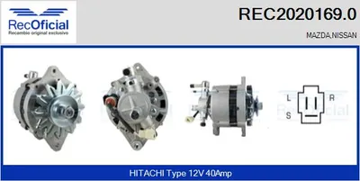Alternator Mazda 323 III Hatchback · Mazda 323 III Saloon · Nissan URVAN Van