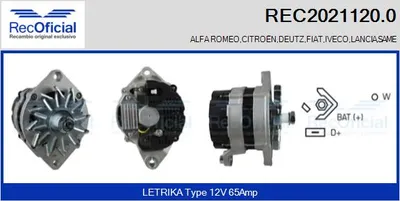 Alternator Fiat REGATA · Fiat REGATA Weekend · Fiat 131