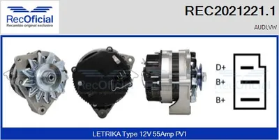 Alternator Audi 100 C1 Coupe · Audi 100 C1 Saloon · Vw TRANSPORTER T3 Van