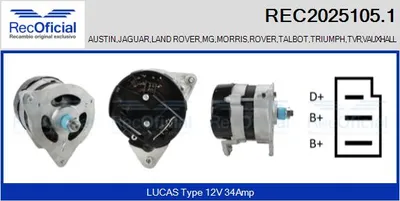 Alternator Austin 1000-Series MK II · Jaguar XJ · Rover 2000-3500