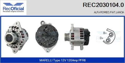 Alternator Lancia KAPPA · Lancia DELTA II · Alfa Romeo 145