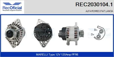 Alternator Lancia KAPPA · Lancia DELTA II · Alfa Romeo 145