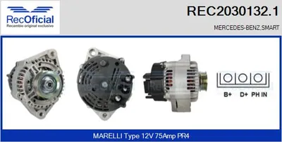 Alternator Smart CABRIO · Smart CITY-COUPE · Smart CROSSBLADE