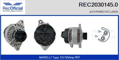 Alternator Lancia DEDRA · Lancia DELTA II · Alfa Romeo 145