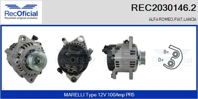 Alternator Lancia DEDRA · Lancia DELTA II · Alfa Romeo 155