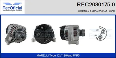 Alternator Fiat GRANDE PUNTO · Fiat BRAVO II · Lancia DELTA III