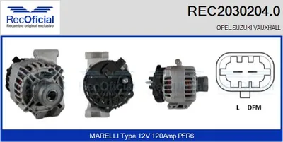 Alternator Opel AGILA · Opel CORSA C · Suzuki WAGON R+
