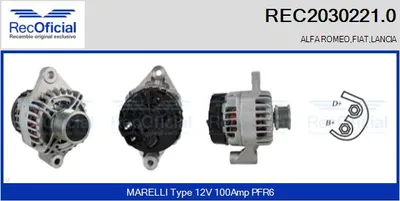 Alternator Lancia MUSA · Fiat CROMA · Fiat GRANDE PUNTO