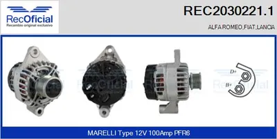 Alternator Lancia MUSA · Fiat CROMA · Fiat GRANDE PUNTO