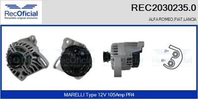 Alternator Fiat GRANDE PUNTO · Fiat BRAVO II · Fiat 500