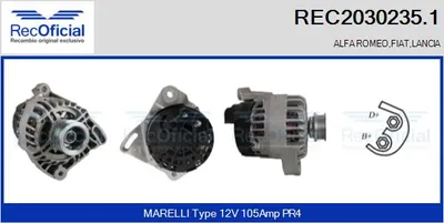 Alternator Fiat GRANDE PUNTO · Fiat BRAVO II · Fiat 500