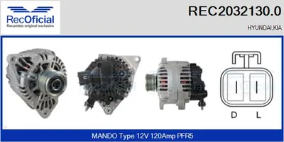Alternator Hyundai MATRIX · Hyundai GETZ · Kia CERATO I Saloon