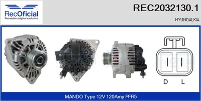Alternator Hyundai MATRIX · Hyundai GETZ · Kia CERATO I Saloon