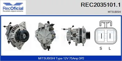 Alternator Mitsubishi L 300 III Bus · Mitsubishi PAJERO II · Mitsubishi L200