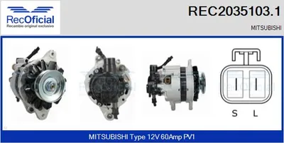 Alternator Mitsubishi PAJERO I · Mitsubishi L 300 III Van · Mitsubishi PAJERO I Canvas Top