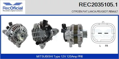 Alternator Peugeot 806 · Citroën XANTIA · Fiat DUCATO Van