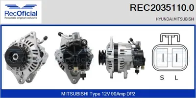 Alternator Mitsubishi PAJERO II · Mitsubishi L200 · Hyundai H-1 / STAREX Bus