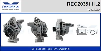 Alternator Ford FIESTA IV · Mazda 121 III · Ford FOCUS I