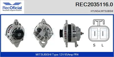 Alternator Mitsubishi COLT III · Mitsubishi COLT IV · Mitsubishi LANCER III